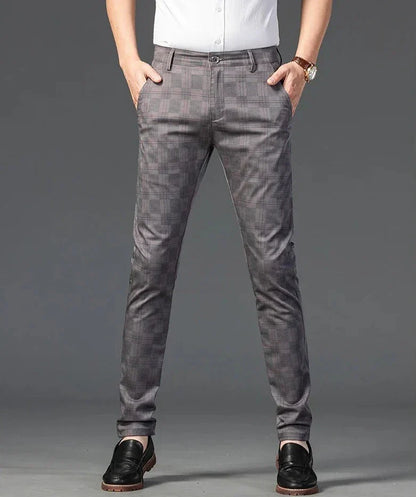 Herren Slimfit Hosen Kariert Elegant