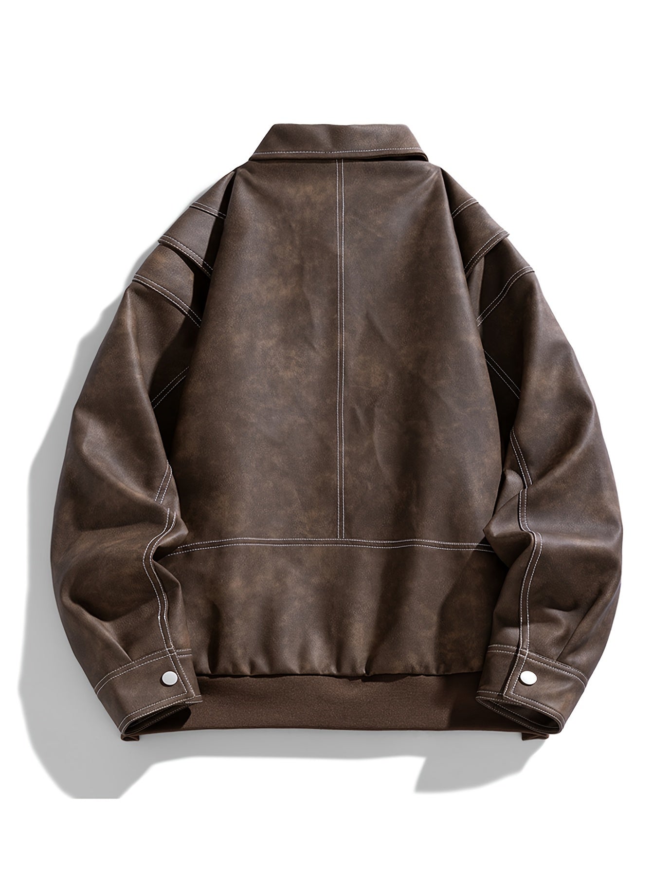Damen Lederjacke Klappkragen Taschen