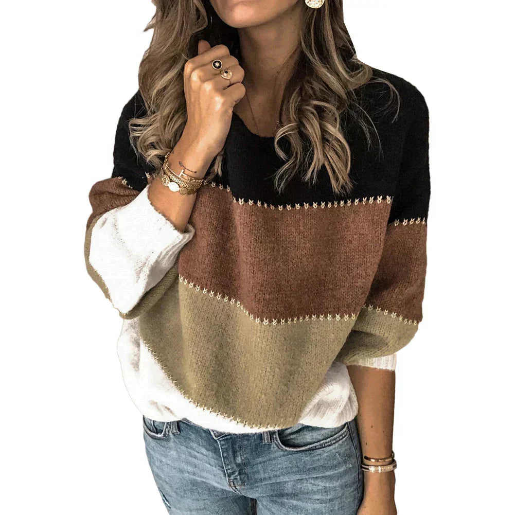 Damen Pullover Colorblock Modern Frühjahr