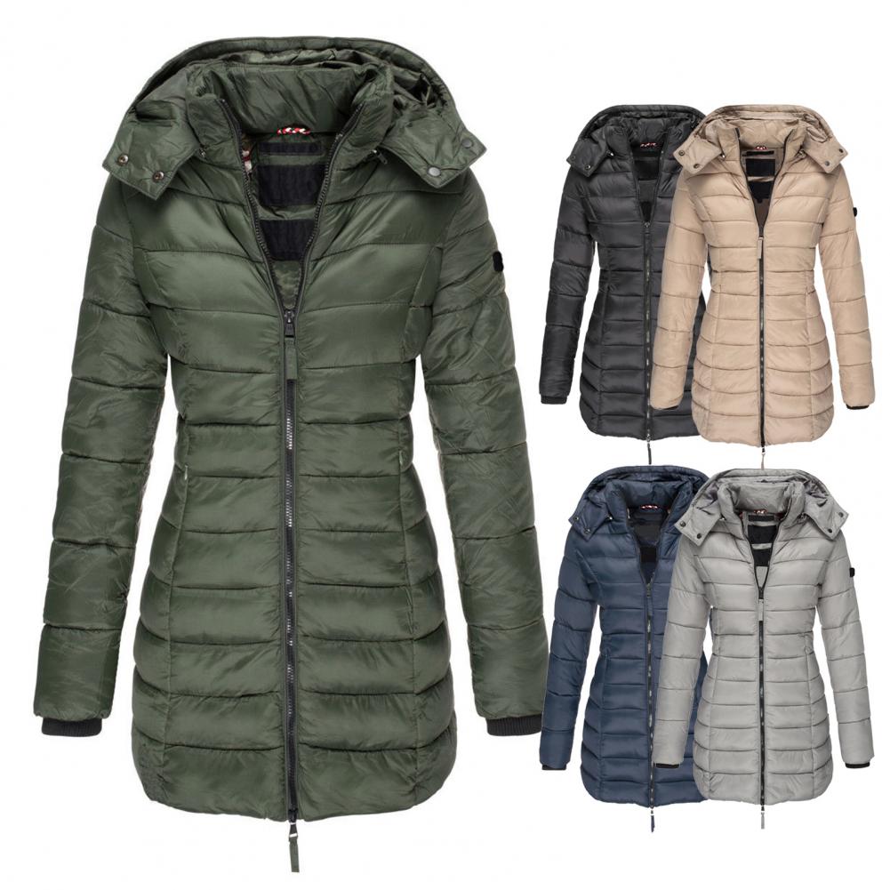 Damen Steppjacke Wasserabweisend Mit Kapuze