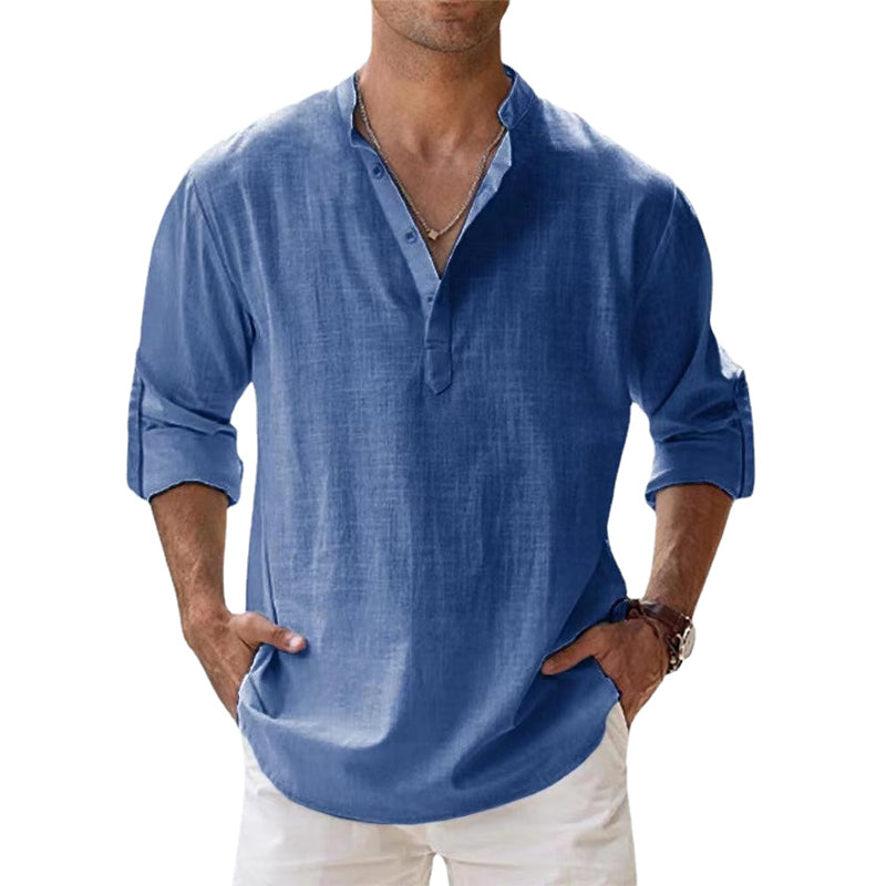 Herren Leichtes Baumwollhemd Sommer