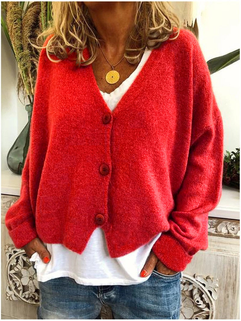 Damen Strickjacke Langärmlig Modern