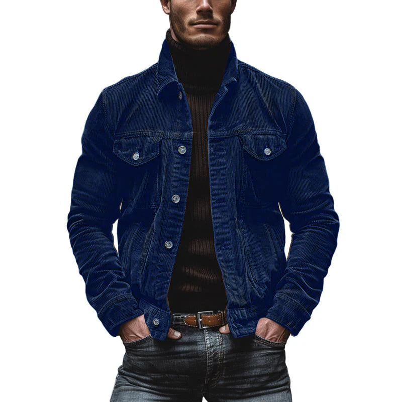 Herren Lederjacke Einreiher Vintage Stil Leder