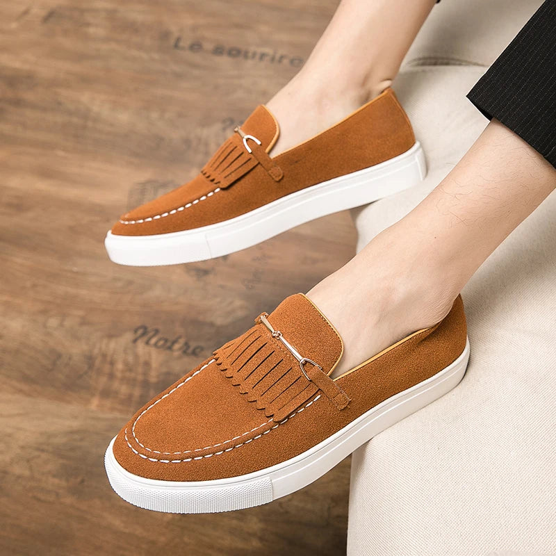 Herren Loafer Schuhe Wildleder Braun Elegant