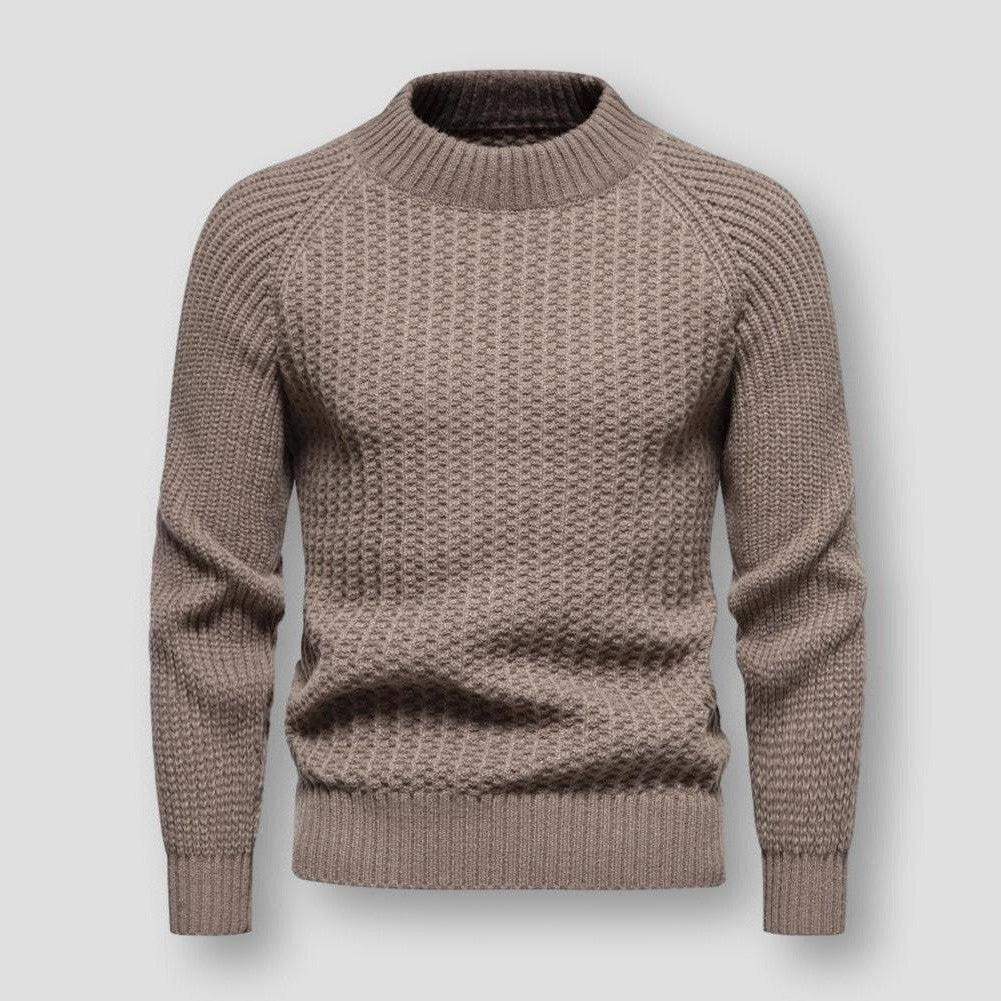 Herren Strickpullover Waffelstrick Warm Hochwertig