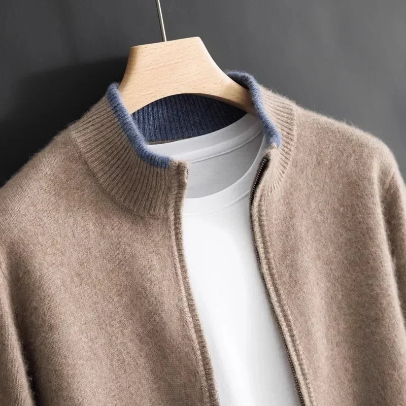 Herren Cashmere-Jacke Warme Winterjacke Elegant Schwarz - Norvielle
