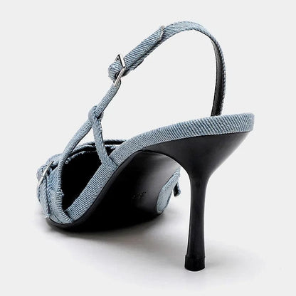 Damen Pumps Blau High Heel Spitze Schuhe