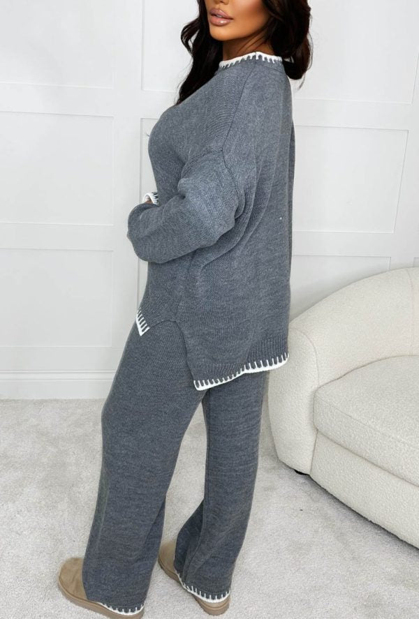 ComfyChic Lounge Set in Grau – gemütlicher Zweiteiler für Herbst und Winter