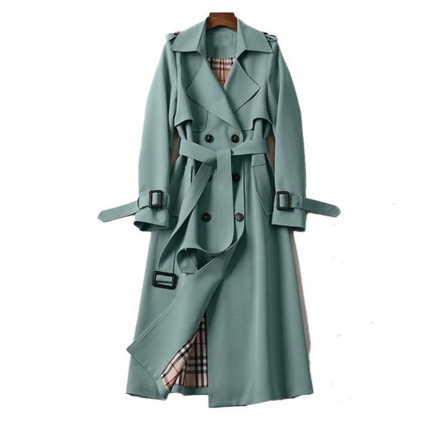 Damen Trenchcoat Klassisch Gürtel Winter