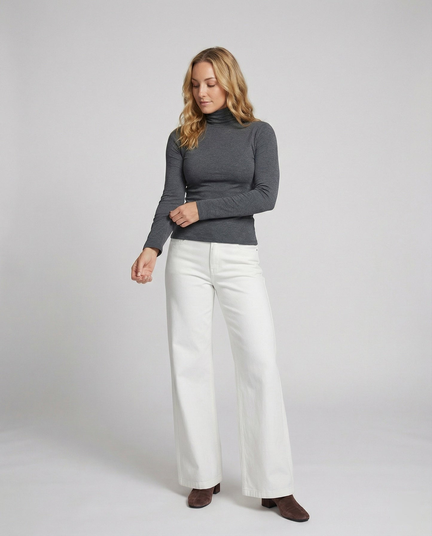 Damen High Waist Fleecehose Warm