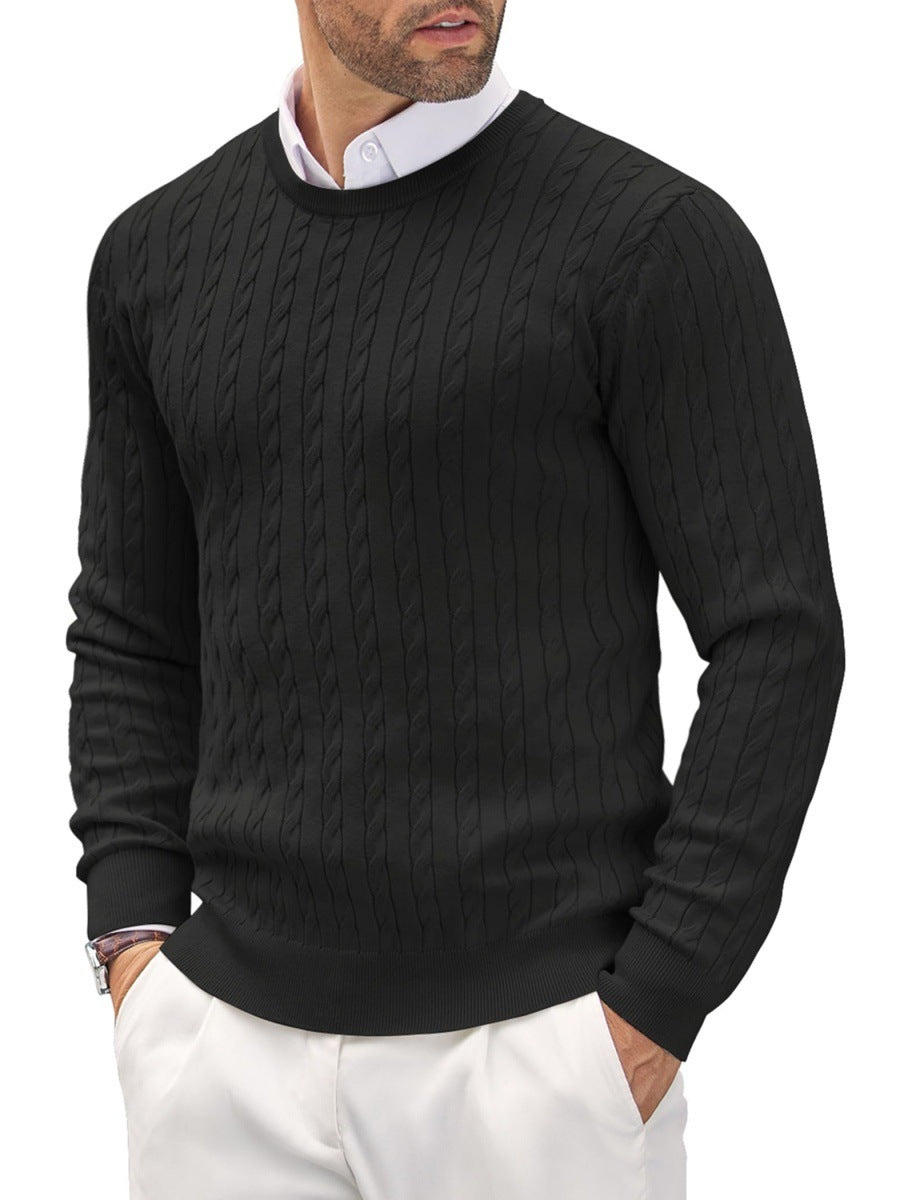 Herren Slim-Fit Pullover Feinstrick Rundhals