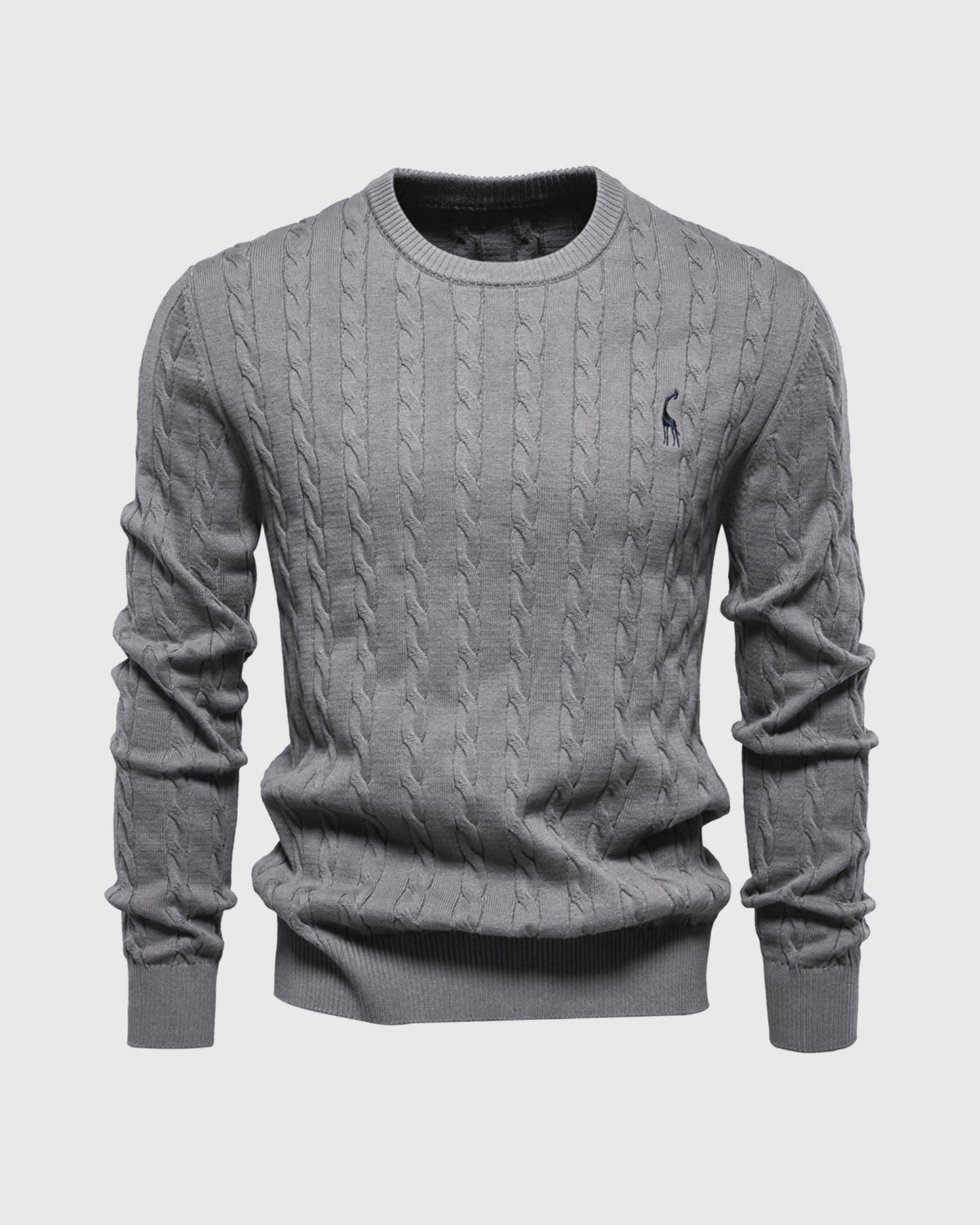 Herren Strickpullover Zopfmuster Baumwolle Bequem