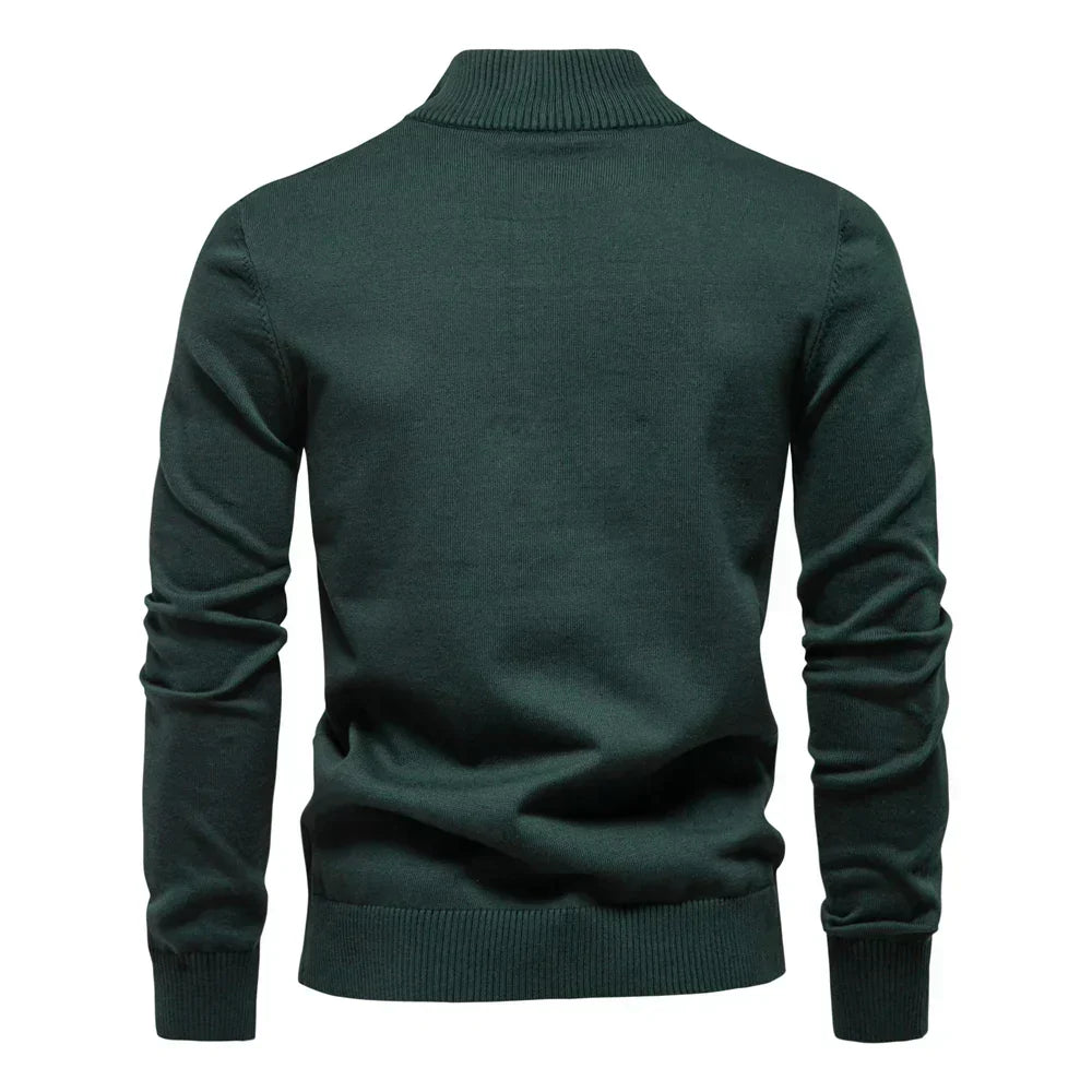 Herren Strickpullover Reißverschluss Warm Modern