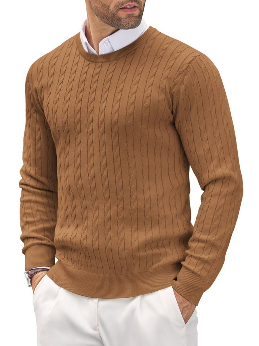Herren Slim-Fit Pullover Feinstrick Rundhals