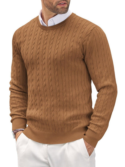 Herren Slim-Fit Pullover Feinstrick Rundhals