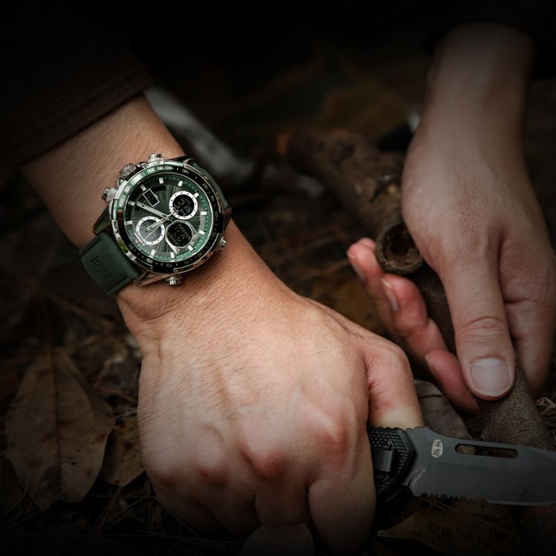 Herren Edelstahl Armbanduhr Marine Chrono