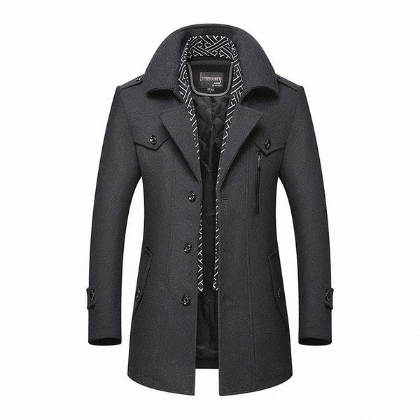 Herren Mantel Elegant Schwarz Klassisch - Norvielle
