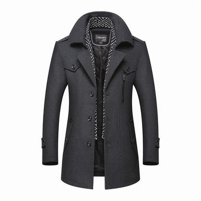 Herren Mantel Elegant Schwarz Klassisch - Norvielle