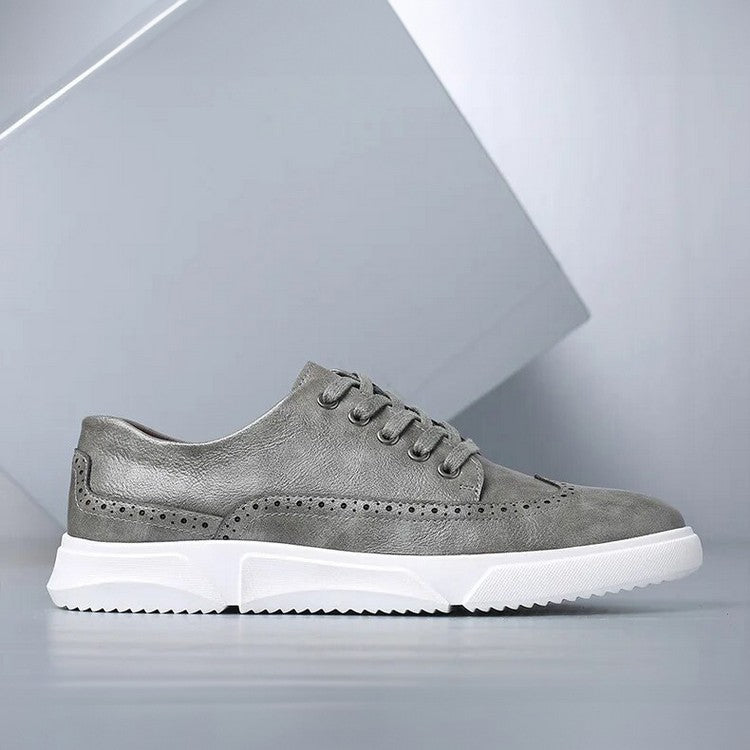 Herren Leder Sneaker Elegant Braun Geschäftslook