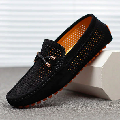 Herren Lederschuhe Atmungsaktiv Bequem Schwarz - Norvielle