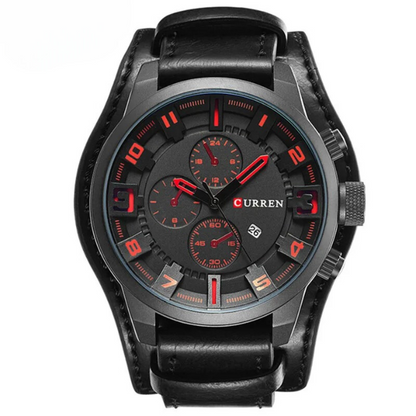 Herren Chronograph Armbanduhr Leder