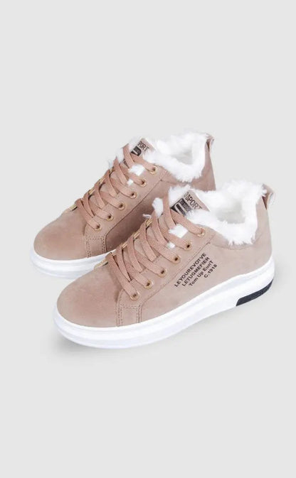 Damen Fleece Sneaker Warme Klobige Sohle - Norvielle