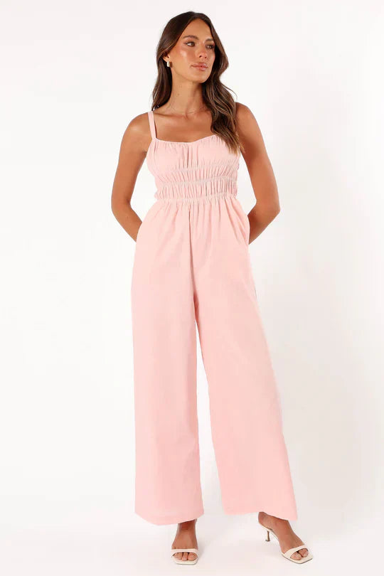 Damen Jumpsuit Ärmellos Weite Beine