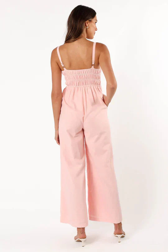Damen Jumpsuit Ärmellos Weite Beine