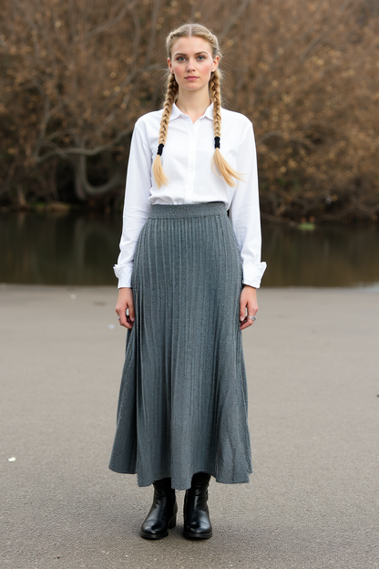 Damen Midirock Plissee Elastisch - Norvielle