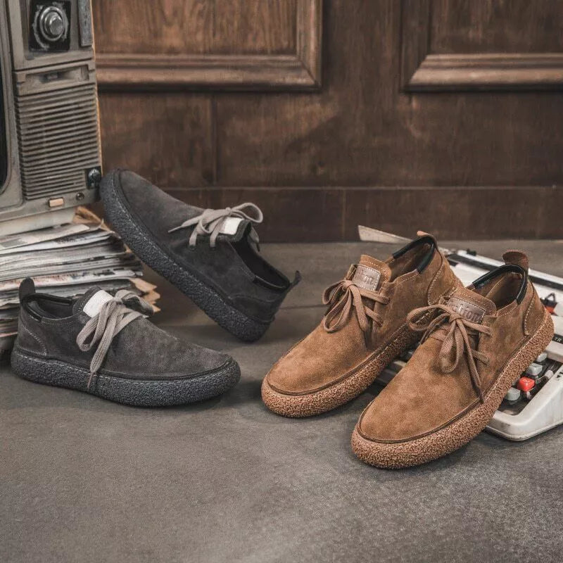 Herren Leder-Schuhe aus Nubuk Weich Komfortabel Elegant