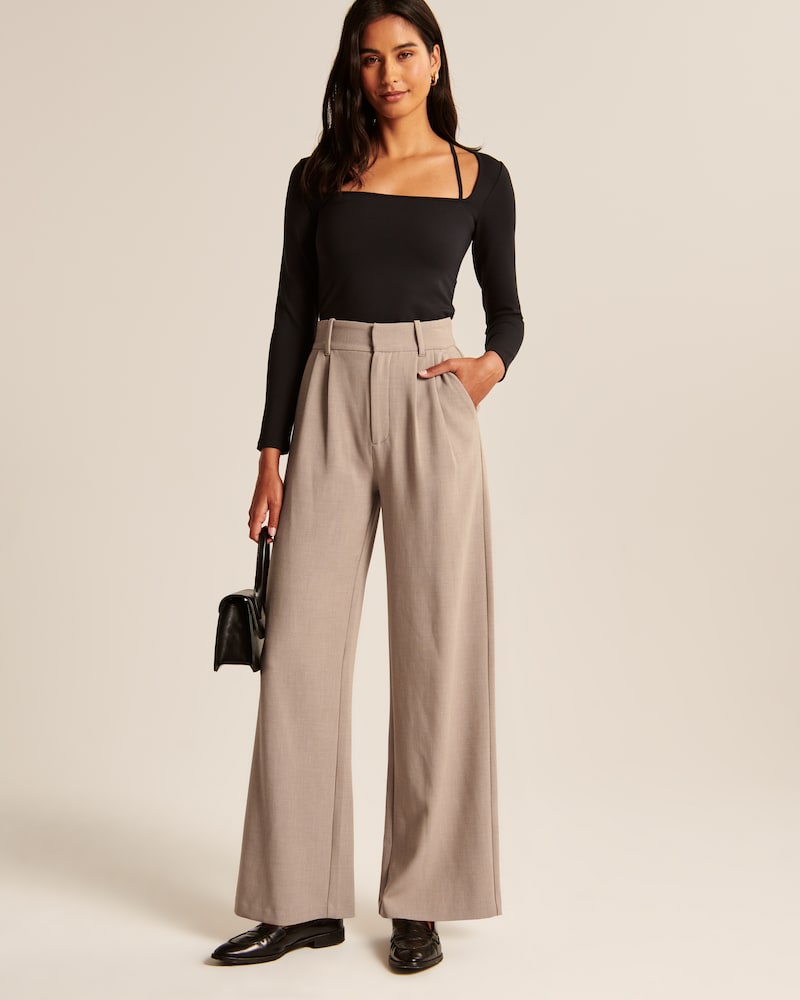 Damen Wide-Leg-Hose Elegante Stretch