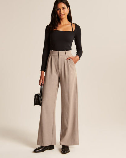 Damen Wide-Leg-Hose Elegante Stretch