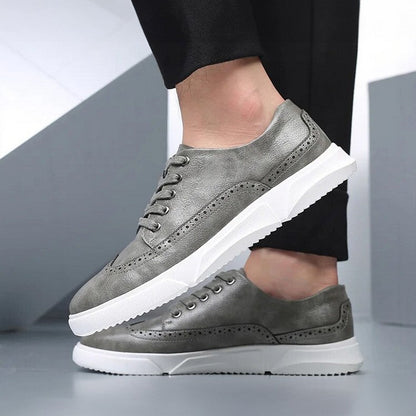 Herren Leder Sneaker Elegant Braun Geschäftslook