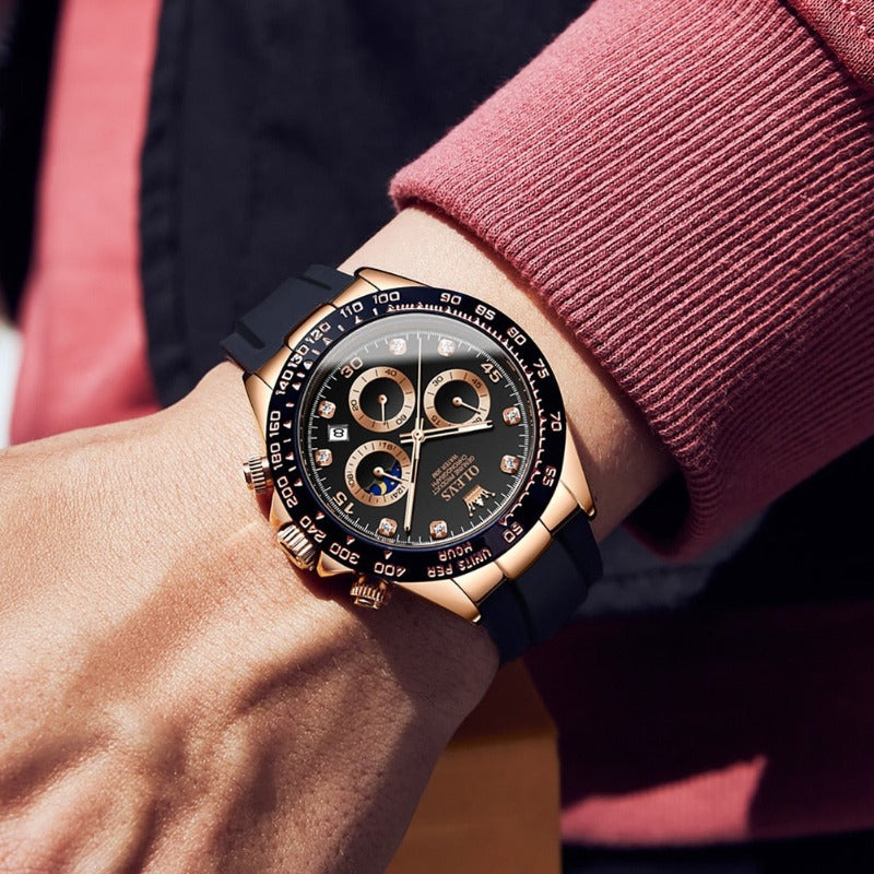 Herren Edelstahl Armbanduhr Elegantes Analogdesign