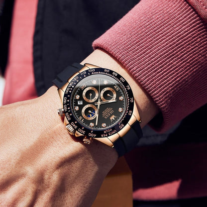 Herren Edelstahl Armbanduhr Elegantes Analogdesign