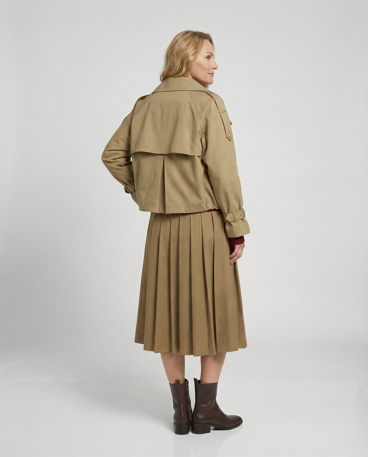 Damen Trenchcoat Kurz Oversize