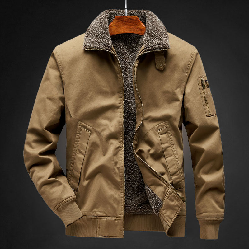 Herren Fleecejacke Warm Gefüttert Schwarz - Norvielle