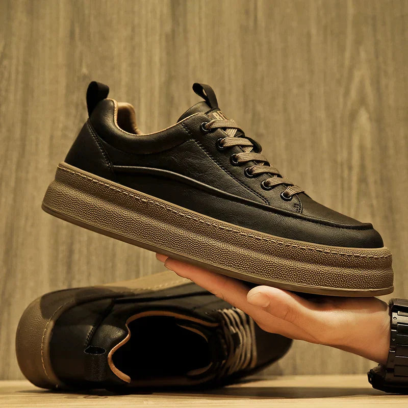 Herren Leder Sneaker Sportlich