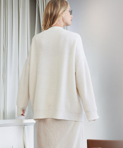 Damen Strickjacke Oversized Knöpfe Groß