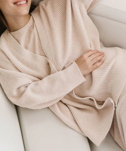 Damen Strickjacke Oversized Knöpfe Groß