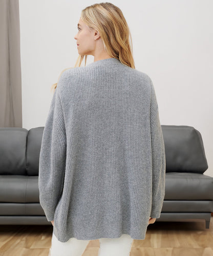 Damen Strickjacke Oversized Knöpfe Groß