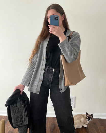 Damen Strickjacke Oversized Knöpfe Groß