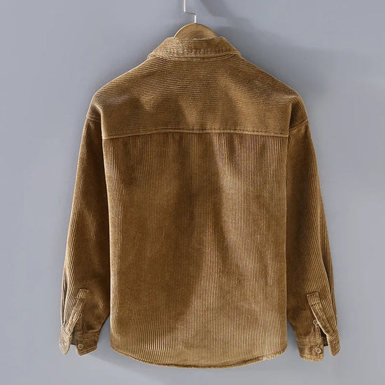 Herren Cordjacke Warm Grüne Steppjacke mit Knöpfen
