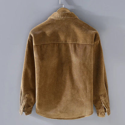 Herren Cordjacke Warm Grüne Steppjacke mit Knöpfen