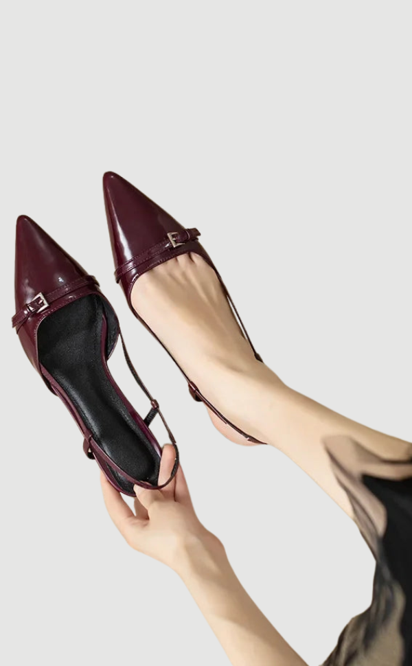 Damen Lackleder Sandalen Mittlerer Absatz - Norvielle