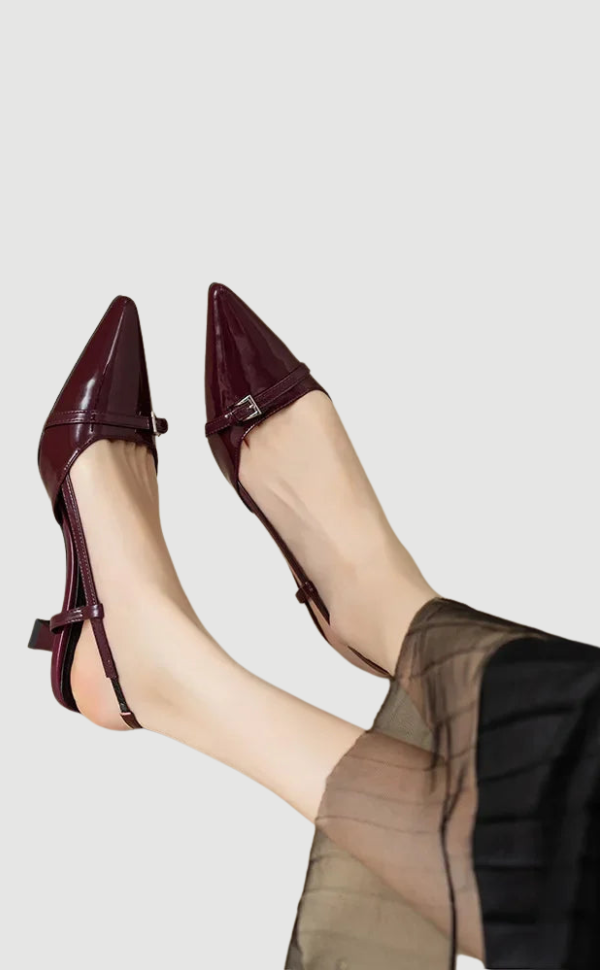 Damen Lackleder Sandalen Mittlerer Absatz
