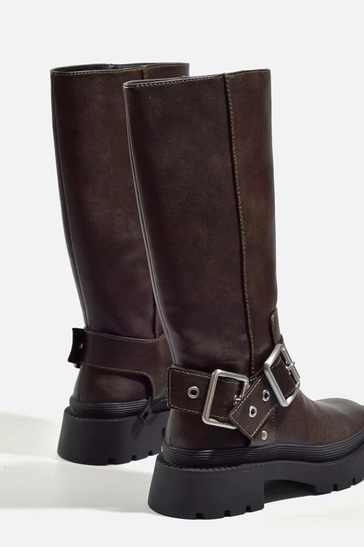Damen Reitstiefel Robust Leder