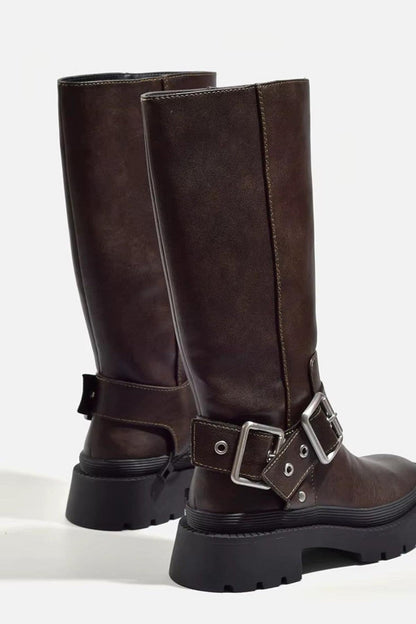 Damen Reitstiefel Robust Leder