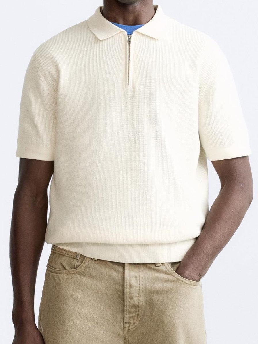 Herren Strickpolo Reißverschluss Elegantes Design