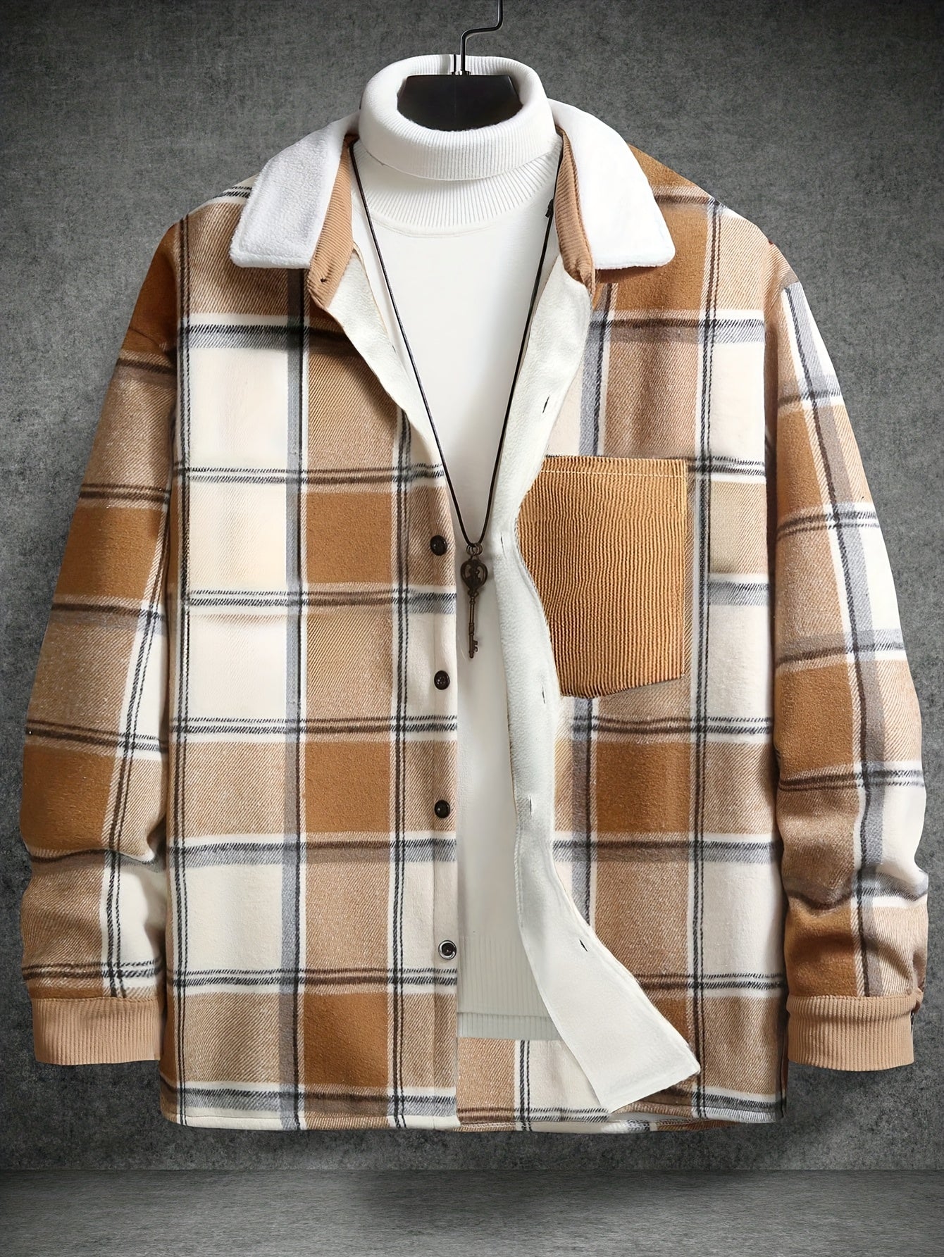 Herren Übergangsjacke Karomuster Lässig Modern